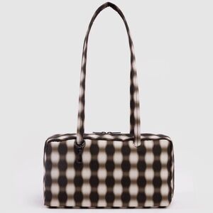 Baggu Nylon Bowler Bag - Blurred Gingham Brown